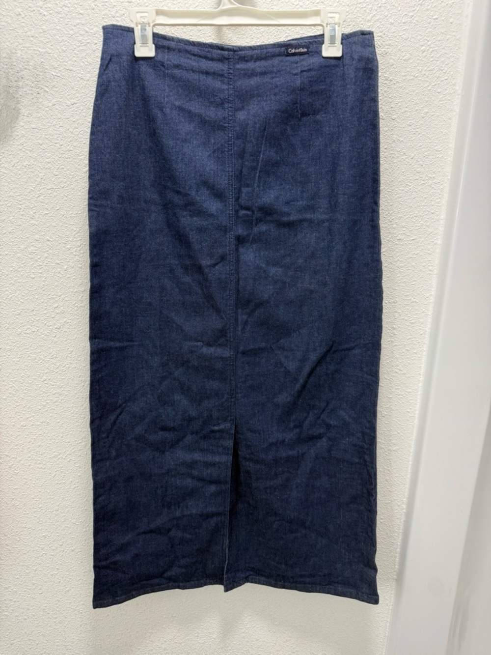 Clavin Klein Dark Blue long denim skirt often styled as a maxi skirt Sz (6) - Picture 2 of 3
